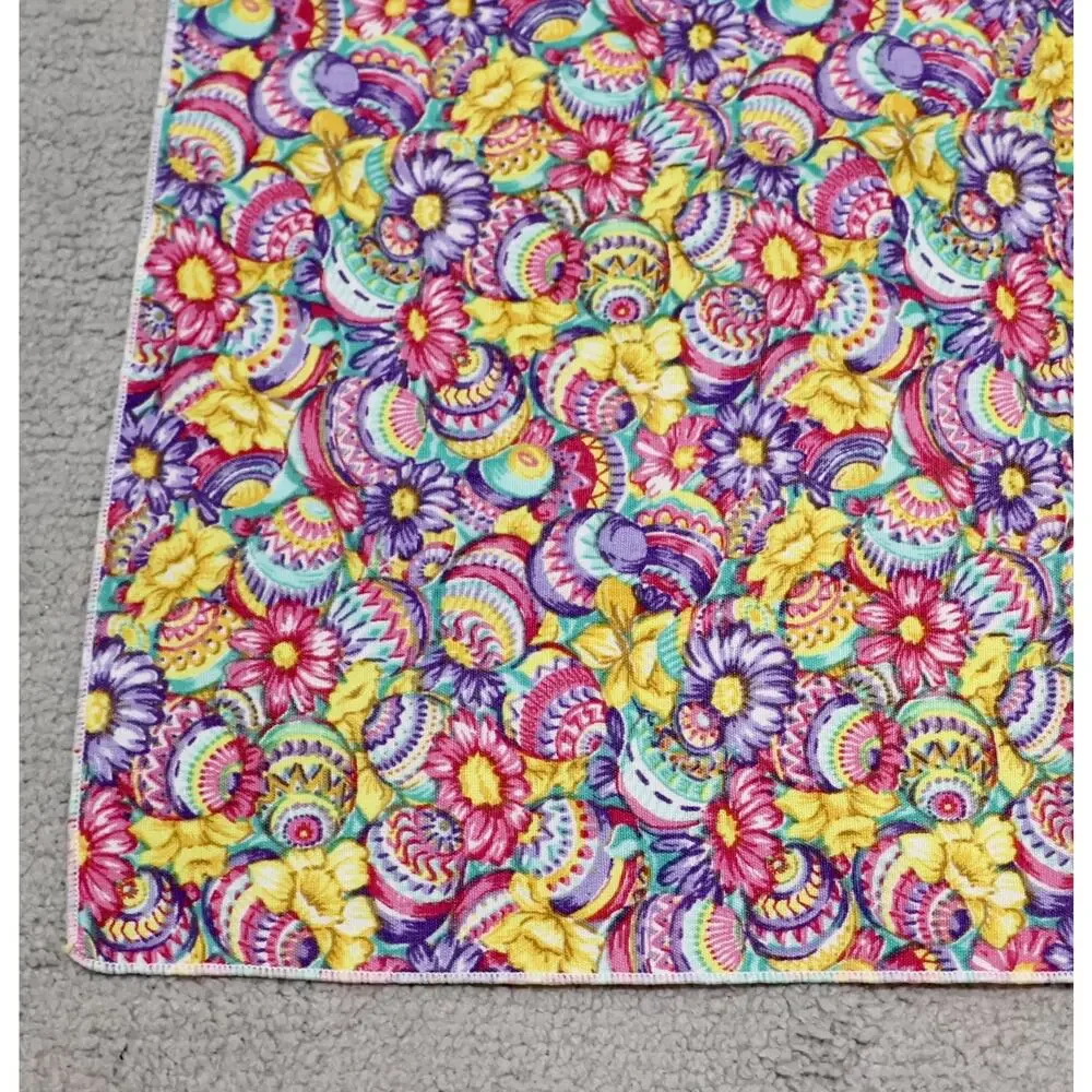 Colorful Floral Easter Egg Cloth Napkins 14x14 Spring Table Decor Set of 9